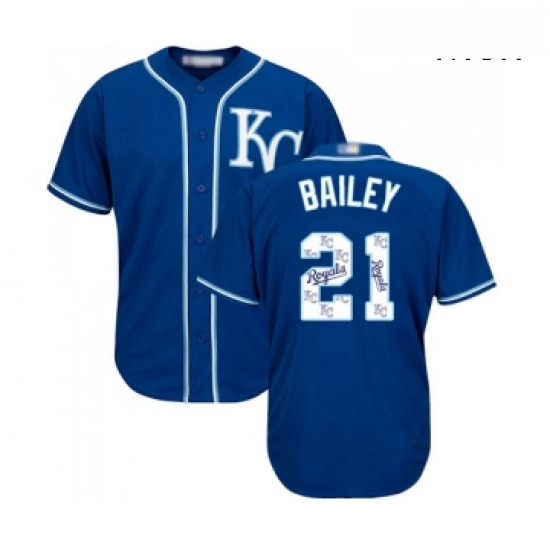 Mens Kansas City Royals 21 Homer Bailey Blue Authentic Blue Team Logo Fashion Cool Base Baseball Jer