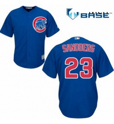 Mens Majestic Chicago Cubs 23 Ryne Sandberg Replica Royal Blue Alternate Cool Base MLB Jersey