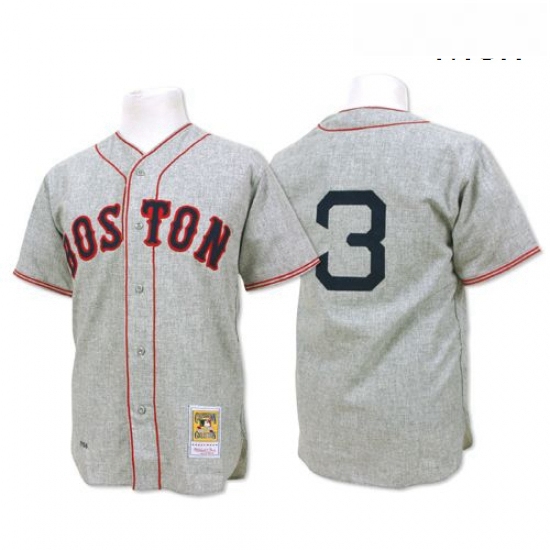 Mens Mitchell and Ness 1936 Boston Red Sox 3 Jimmie Foxx Replica Grey Throwback MLB Jersey