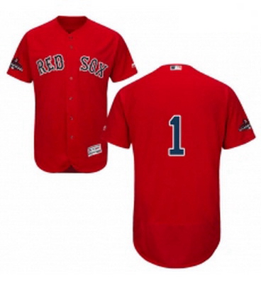 Mens Majestic Boston Red Sox 1 Bobby Doerr Red Alternate Flex Base Authentic Collection 2018 World S