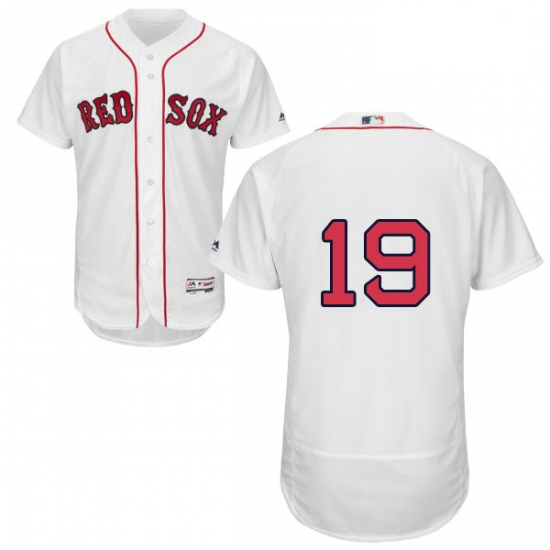 Mens Majestic Boston Red Sox 19 Jackie Bradley Jr White Flexbase Authentic Collection MLB Jersey