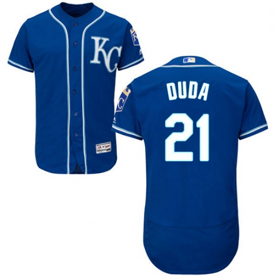 Mens Majestic Kansas City Royals 21 Lucas Duda Royal Blue Alternate Flex Base Authentic Collection M