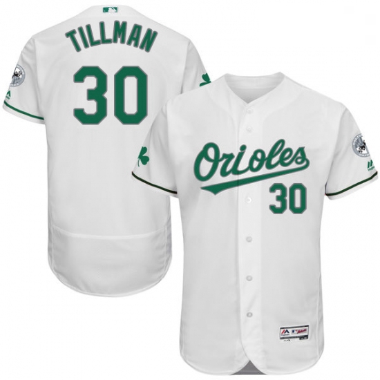 Mens Majestic Baltimore Orioles 30 Chris Tillman White Celtic Fl
