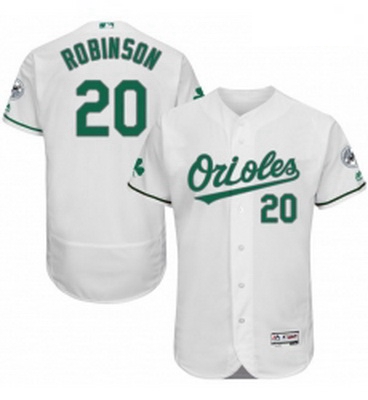 Mens Majestic Baltimore Orioles 20 Frank Robinson White Celtic Flexbase Authentic Collection MLB Jer