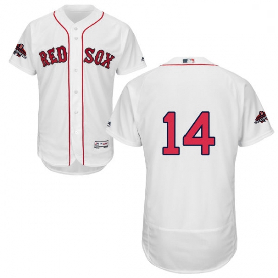 Mens Majestic Boston Red Sox 14 Jim Rice White Home Flex Base Authentic Collection 2018 World Series