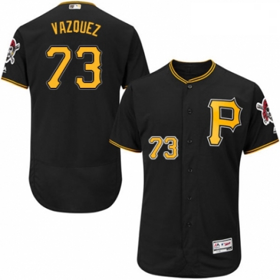 Mens Majestic Pittsburgh Pirates 73 Felipe Vazquez Black Alternate Flex Base Authentic Collection ML