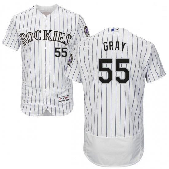 Mens Majestic Colorado Rockies 55 Jon Gray White Flexbase Authen