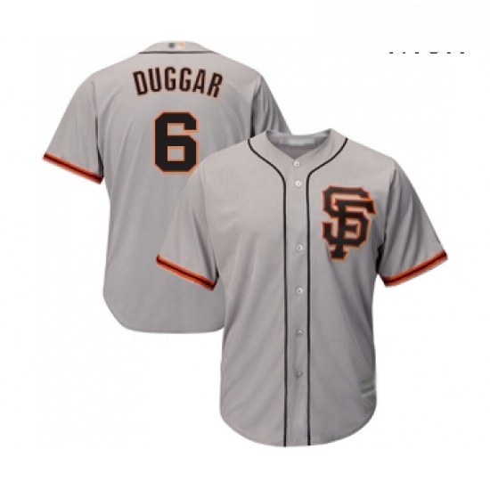 Mens San Francisco Giants 6 Steven Duggar Replica Grey Road 2 Cool Base Baseball Jersey