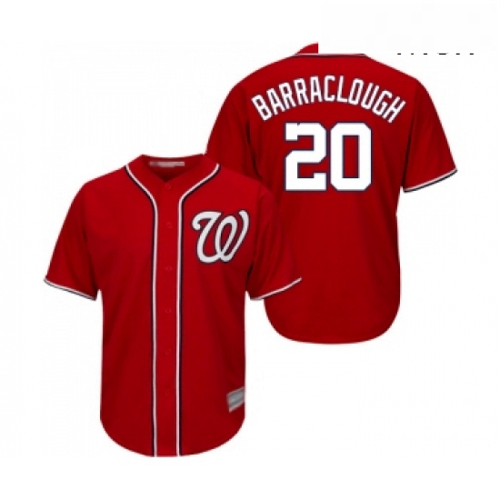 Mens Washington Nationals 20 Kyle Barraclough Replica Red Alternate 1 Cool Base Baseball Jersey