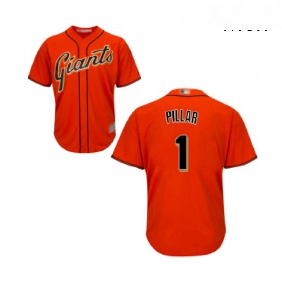 Mens San Francisco Giants 1 Kevin Pillar Replica Orange Alternate Cool Base Baseball Jersey