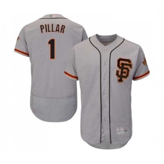 Mens San Francisco Giants 1 Kevin Pillar Grey Alternate Flex Base Authentic Collection Baseball Jers