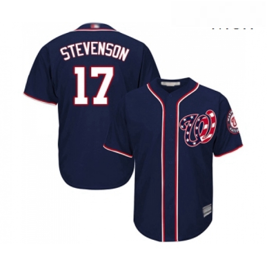 Mens Washington Nationals 17 Andrew Stevenson Replica Navy Blue Alternate 2 Cool Base Baseball Jerse