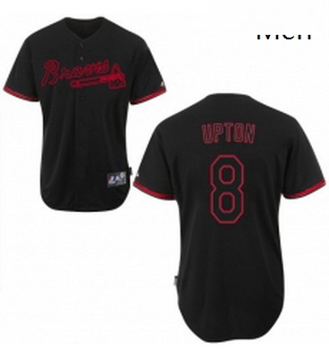 Mens Majestic Atlanta Braves 10 Chipper Jones Authentic Black Fa