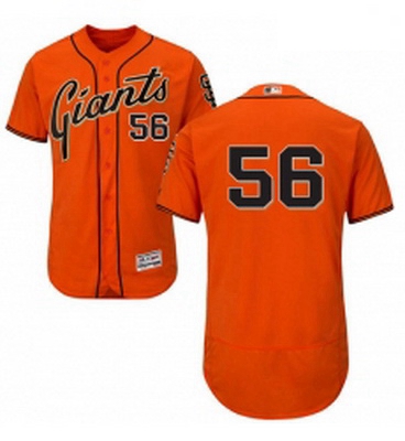 Mens Majestic San Francisco Giants 56 Tony Watson Orange Alternate Flex Base Authentic Collection ML