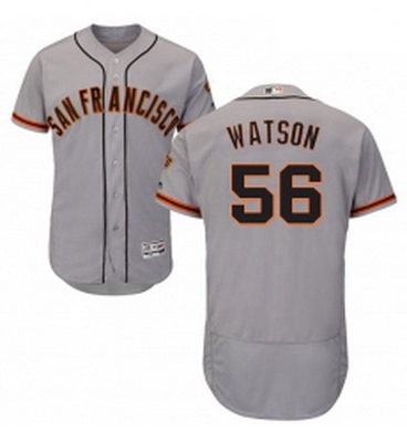 Mens Majestic San Francisco Giants 56 Tony Watson Grey Road Flex Base Authentic Collection MLB Jerse