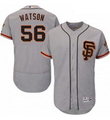 Mens Majestic San Francisco Giants 56 Tony Watson Grey Alternate Flex Base Authentic Collection MLB 