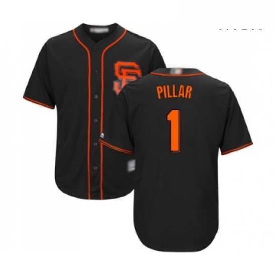 Mens San Francisco Giants 1 Kevin Pillar Replica Black Alternate Cool Base Baseball Jersey