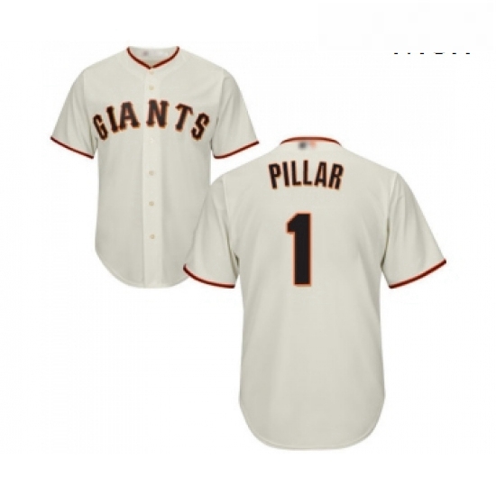 Mens San Francisco Giants 1 Kevin Pillar Replica Cream Home Cool Base Baseball Jersey