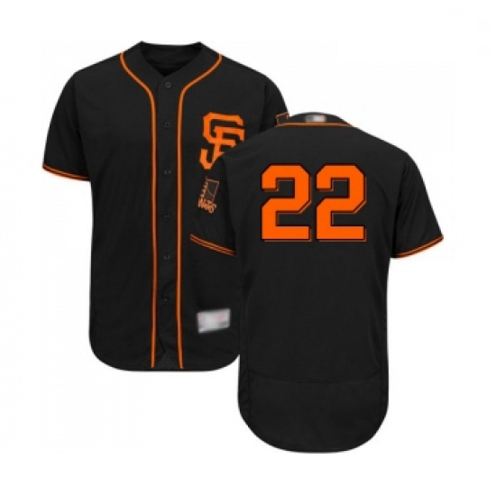 Mens San Francisco Giants 22 Yangervis Solarte Black Alternate Flex Base Authentic Collection MLB Je