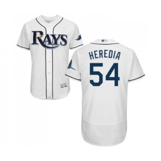 Mens Tampa Bay Rays 54 Guillermo Heredia Home White Home Flex Ba