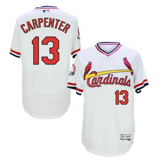 Mens Majestic St Louis Cardinals 13 Matt Carpenter White Flexbase Authentic Collection Cooperstown M