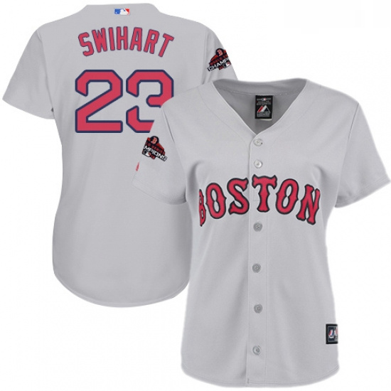 Womens Majestic Boston Red Sox 23 Blake Swihart Authentic Grey Road 2018 World Series Champions MLB 