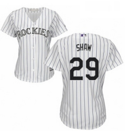 Womens Majestic Colorado Rockies 29 Bryan Shaw Replica White Home Cool Base MLB Jersey