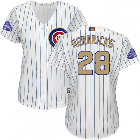 Womens Majestic Chicago Cubs 28 Kyle Hendricks Authentic White 2