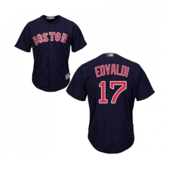 Youth Boston Red Sox 17 Nathan Eovaldi Replica Navy Blue Alternate Road Cool Base Baseball Jersey