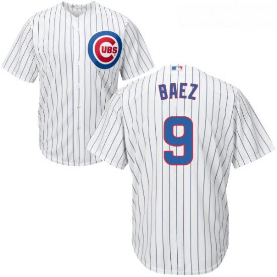 Youth Majestic Chicago Cubs 9 Javier Baez Replica White Home Coo