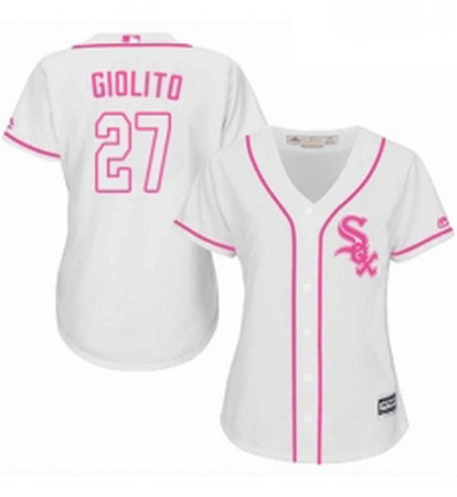 Womens Majestic Chicago White Sox 27 Lucas Giolito Replica White Fashion Cool Base MLB Jersey