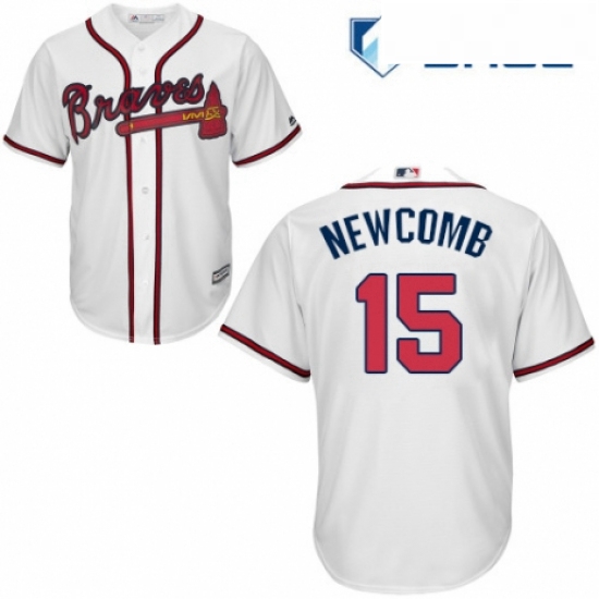 Youth Majestic Atlanta Braves 15 Sean Newcomb Replica White Home