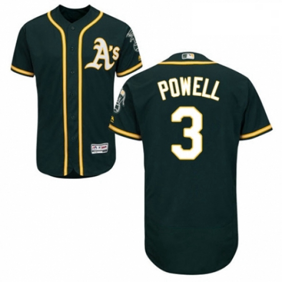 Mens Majestic Oakland Athletics 3 Boog Powell Green Alternate Flex Base Authentic Collection MLB Jer