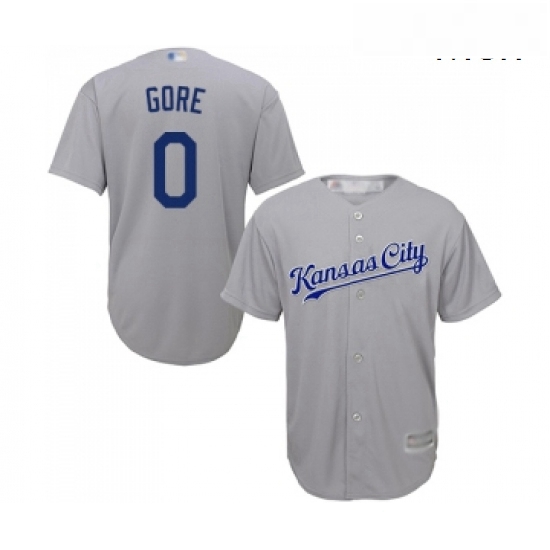 Mens Kansas City Royals 0 Terrance Gore Replica Grey Road Cool Base Baseball Jersey