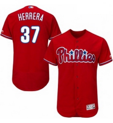 Mens Majestic Philadelphia Phillies 37 Odubel Herrera Red Alternate Flex Base Authentic Collection M