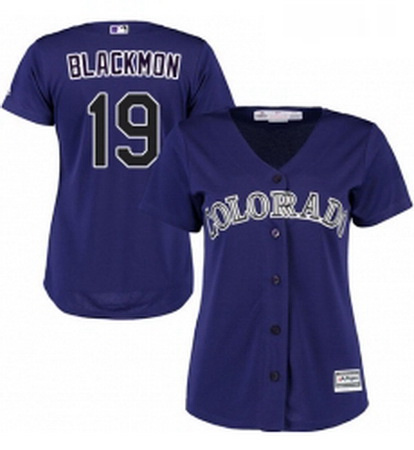 Womens Majestic Colorado Rockies 19 Charlie Blackmon Replica Pur