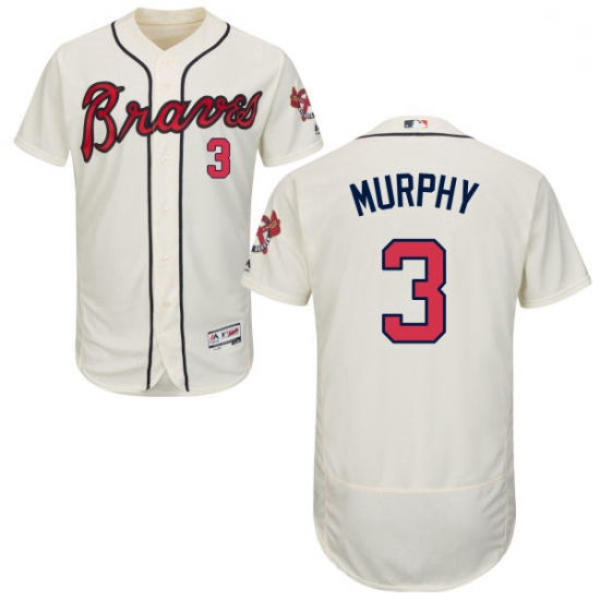 Mens Majestic Atlanta Braves 3 Dale Murphy Cream Alternate Flex 