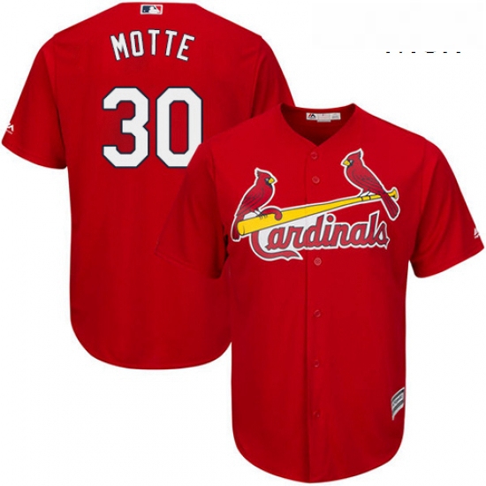 Mens Majestic St Louis Cardinals 30 Jason Motte Replica Red Cool Base MLB Jersey