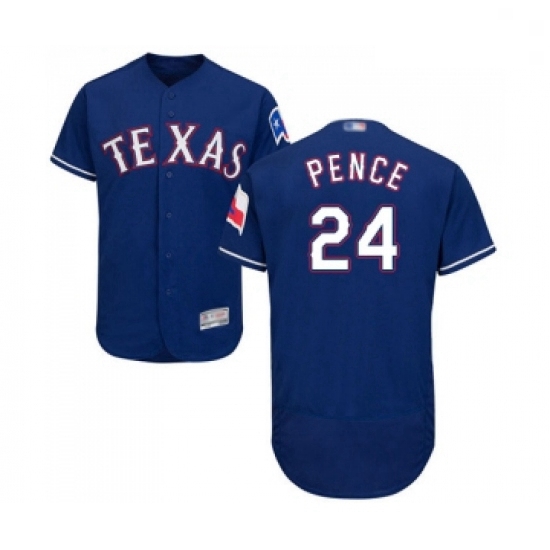 Mens Texas Rangers 24 Hunter Pence Royal Blue Alternate Flex Base Authentic Collection Baseball Jers