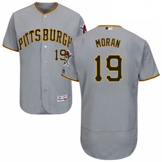 Mens Majestic Pittsburgh Pirates 19 Colin Moran Grey Road Flex B