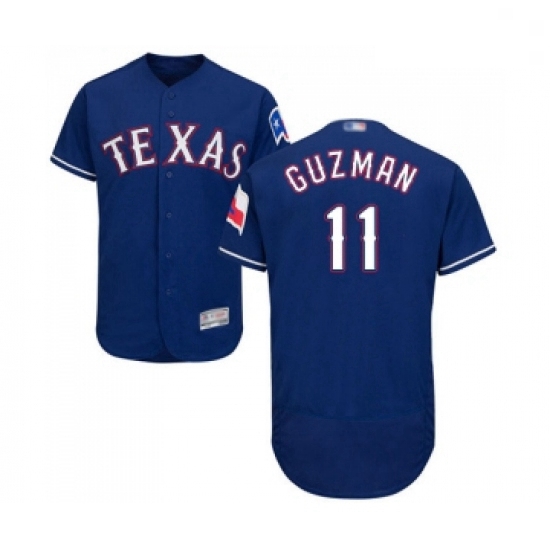 Mens Texas Rangers 11 Ronald Guzman Royal Blue Alternate Flex Base Authentic Collection Baseball Jer