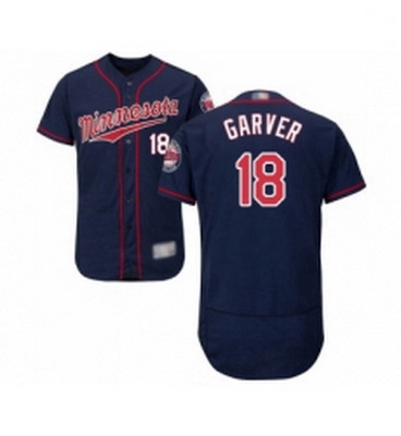 Mens Minnesota Twins 18 Mitch Garver Navy Blue Alternate Flex Base Authentic Collection Baseball Jer