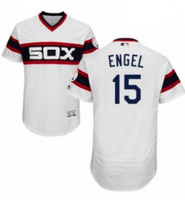 Mens Majestic Chicago White Sox 15 Adam Engel White Alternate Flex Base Authentic Collection MLB Jer