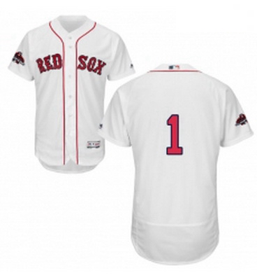 Mens Majestic Boston Red Sox 1 Bobby Doerr White Home Flex Base Authentic Collection 2018 World Seri