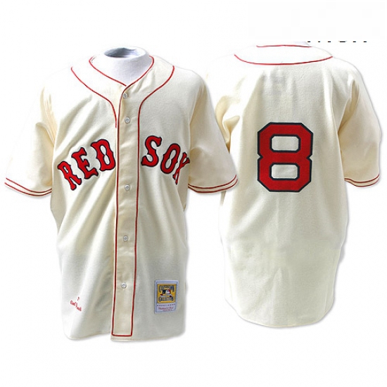 Mens Mitchell and Ness 1967 Boston Red Sox 8 Carl Yastrzemski Replica Cream Throwback MLB Jersey