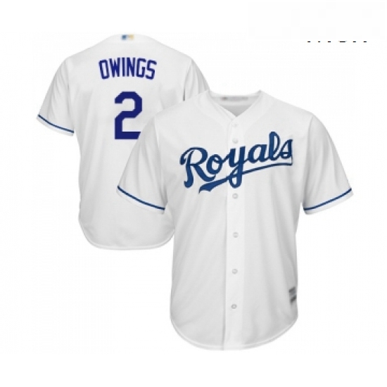 Mens Kansas City Royals 2 Chris Owings Replica White Home Cool Base Baseball Jersey