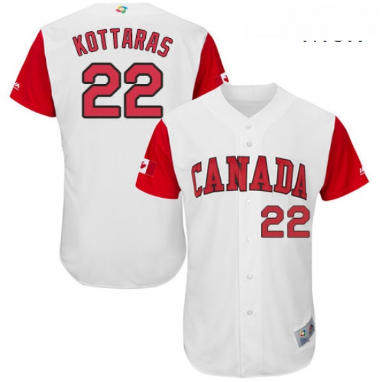 Mens Canada Baseball Majestic 22 George Kottaras White 2017 Worl