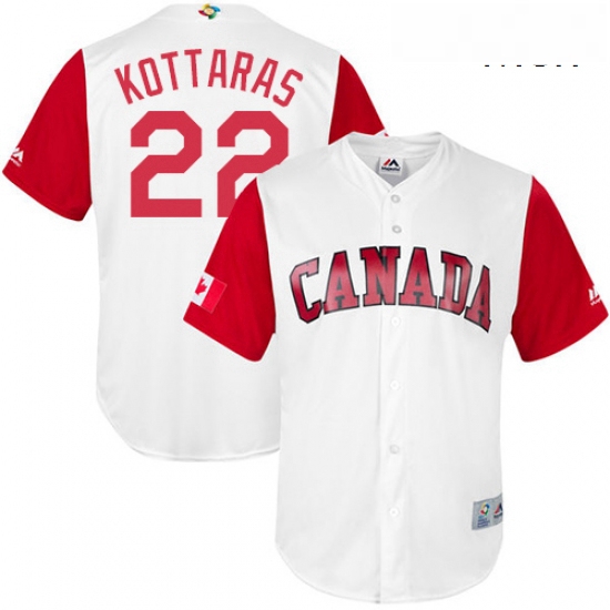 Mens Canada Baseball Majestic 22 George Kottaras White 2017 World Baseball Classic Replica Team Jers