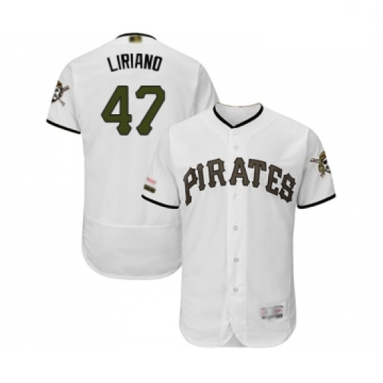 Mens Pittsburgh Pirates 47 Francisco Liriano White Alternate Authentic Collection Flex Base Baseball