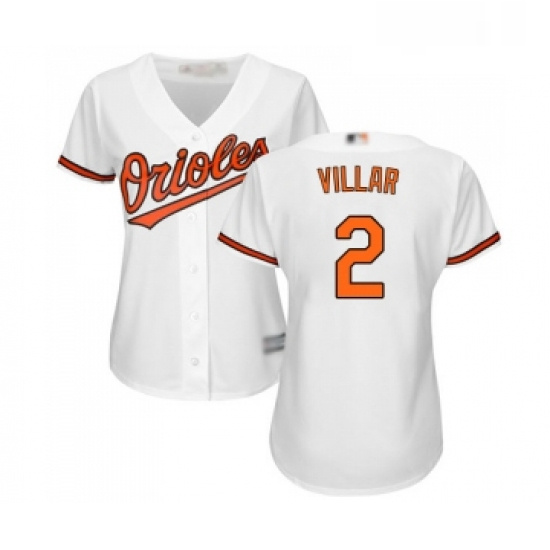 Womens Baltimore Orioles 2 Jonathan Villar Replica White Home Cool Base Baseball Jersey